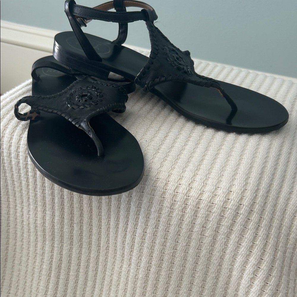 Jack Rogers Black Leather Sandals
